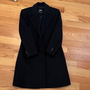Zara Women's Classic Black Peacoat